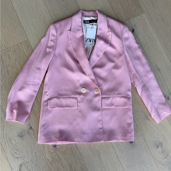 Zara Light Pink Blazer Set Sz S - Picture 5 of 11
